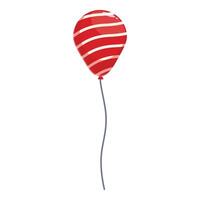 Red and white striped balloon floating on white background vector