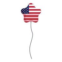 Star shaped balloon floating with american flag design vector