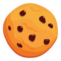 Delicious round cookie covered with chocolate chips is waiting for you vector