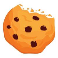 Delicious chocolate chip cookie with bite missing vector