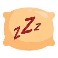 Soft pillow showing zzz symbol indicating sleep time vector