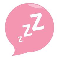 Pink speech bubble showing three z letters for sleeping vector