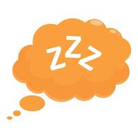 Orange thought bubble showing zzz sleeping symbol vector