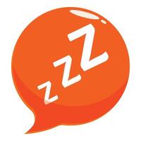 Orange speech bubble showing three zzz letters for sleep vector