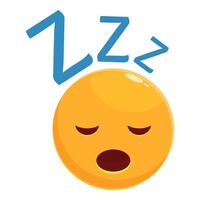 Sleeping emoji taking a nap with closed eyes and z letters vector