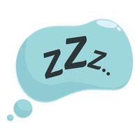 Thought bubble showing zzz text indicating sleep vector