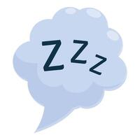 Sleep speech bubble showing zzz sounds for sleeping vector
