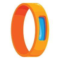 Orange fitness tracker showing heart rate monitor interface vector