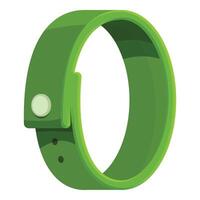 Green smart watch strap showing side view vector