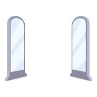 Two tall mirrors standing upright reflecting nothing vector
