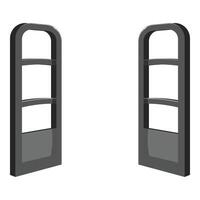 Security gate entrance detecting metal objects entering building vector