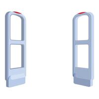 Anti theft sensor gate detecting shoplifting items vector