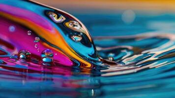Abstract Fluid Forms with Vibrant Droplets photo