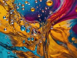 Composition of liquid paint pattern for projects on design, creativity and imagination to use as wallpaper for screens and devices photo