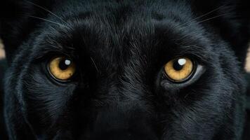 A stunning close-up photo of a panther's eyes, showing its large, luminous eyes with a mesmerizing look