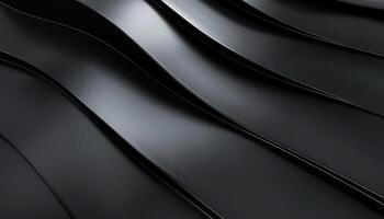 Abstract Black Curved Surface with Glossy Finish photo