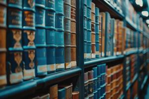 Serene Library with Rustic Wood photo