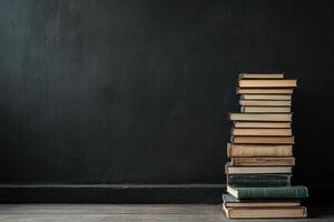 Antique Book Collection in a Dramatic Setting photo
