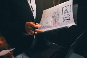 The designer team is designing the uxui system to make the uxui system work well on new phones and support system updates. Website development concept UI UX front end designer photo