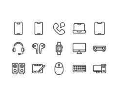 Gadgets and electronics icon pack with full , it can be used for any purpose like make an app or website. vector
