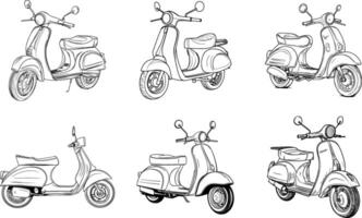 Vintage Retro Grungy Scooter Design vector