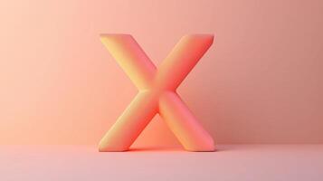 Letter X font orange frame uppercase for children toy learning on solid background photo