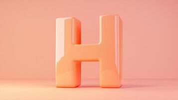 Letter H font orange frame uppercase for children toy learning on solid background photo