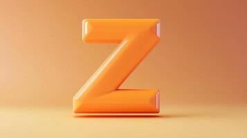 Letter Z font orange frame uppercase for children toy learning on solid background photo