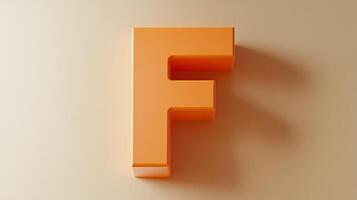 Letter F font orange frame uppercase for children toy learning with game play on solid background photo
