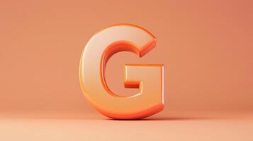 Letter G font orange frame uppercase for children toy learning with game play on solid background photo