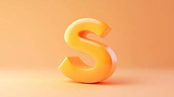 Letter S font orange frame uppercase for children toy learning on solid background photo