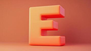 Letter E font orange frame uppercase for children toy learning with game play on solid background photo