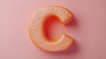 Letter C font orange frame uppercase for children toy learning with game play on solid background photo