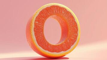Letter O font orange frame uppercase for children toy learning on solid background photo