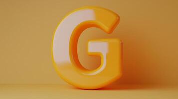 Letter G font orange frame uppercase for children toy learning with game play on solid background photo