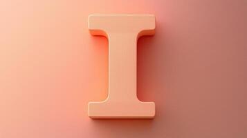 Letter I font orange frame uppercase for children toy learning on solid background photo