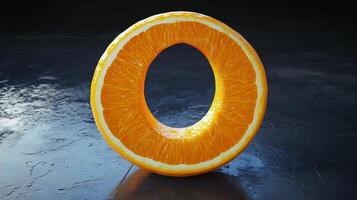 Letter O font orange frame uppercase for children toy learning on solid background photo