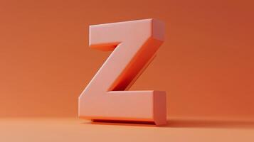 Letter Z font orange frame uppercase for children toy learning on solid background photo
