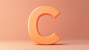 Letter C font orange frame uppercase for children toy learning with game play on solid background photo