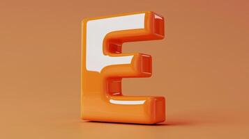 Letter E font orange frame uppercase for children toy learning with game play on solid background photo