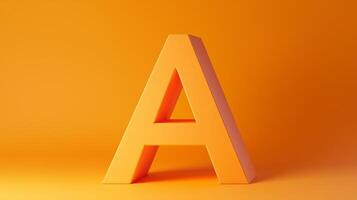 Letter A font orange frame uppercase for children toy learning with game play on solid background photo