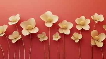 Delicate some peach flower and pink background photo