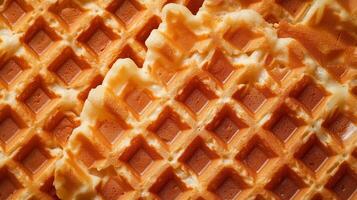 Yellow waffle texture pattern bread for breakfast banner photo