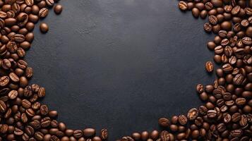 Coffee bean organic quality botanical garden copy space dark background photo