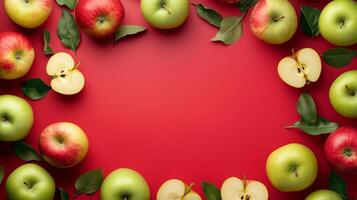 Apple fruit frame rounded copy space empty blank space photo