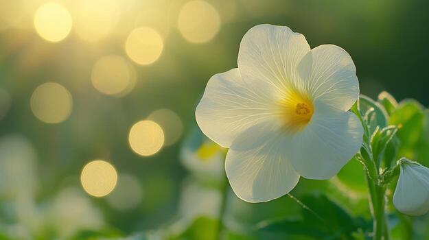 White amarilys flower macro photo bokeh blurred background