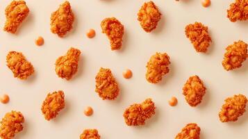 Chicken fried crunchy simple food seamless pattern photo