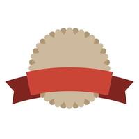 Flat design shape Label starburst icon Blank certificate logo, sunburst of banner and label on white background with red ribbon. Element design for diploma, certificate, attestation vector