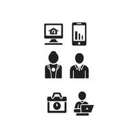 black filled icon for office use vector