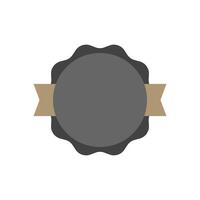 starburst icon Premium Quality, sunburst shape of banner and label on white background with dark gray ribbon. Flat design element design for diploma, certificate, attestation vector